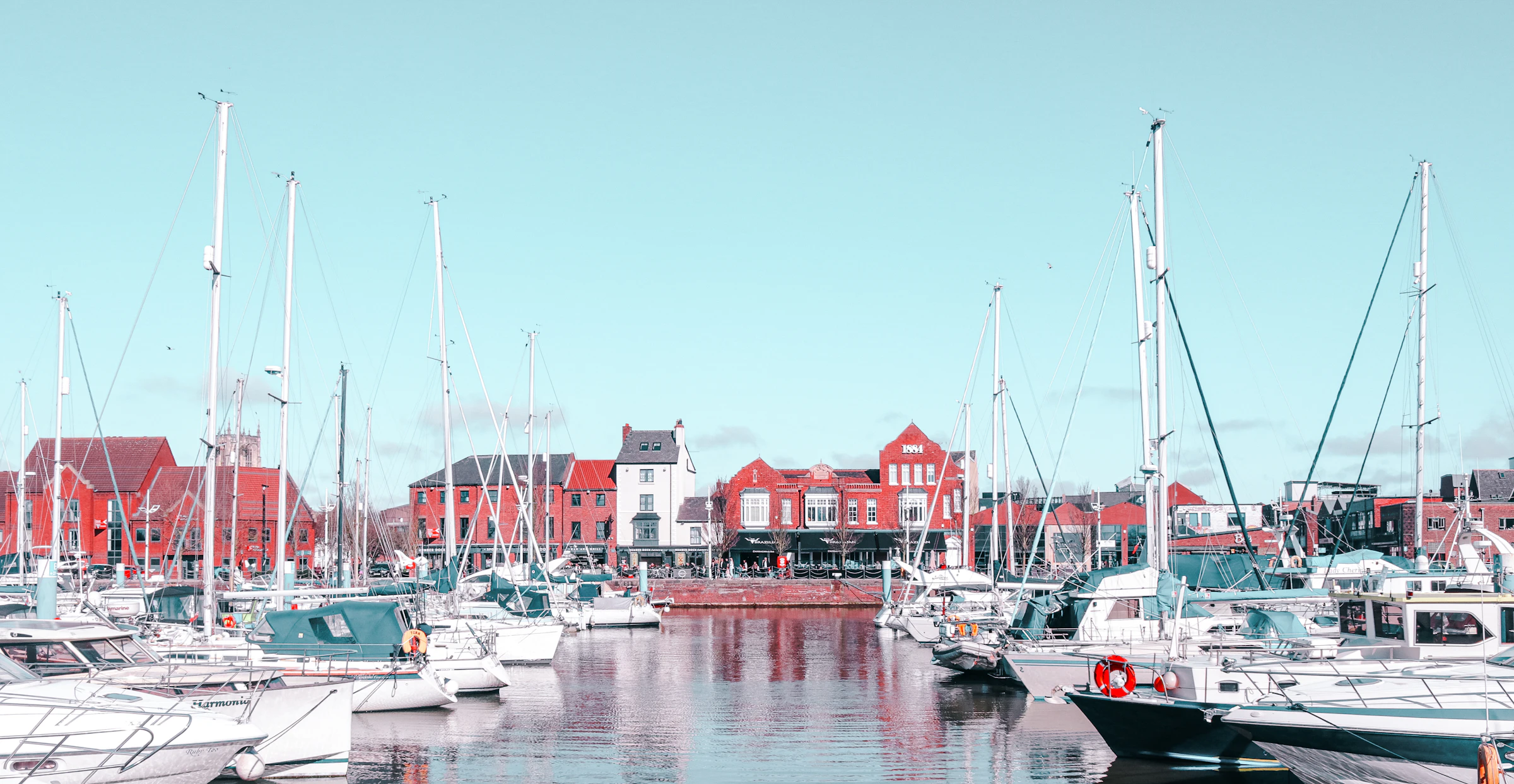 Boats moored in Hull Marina