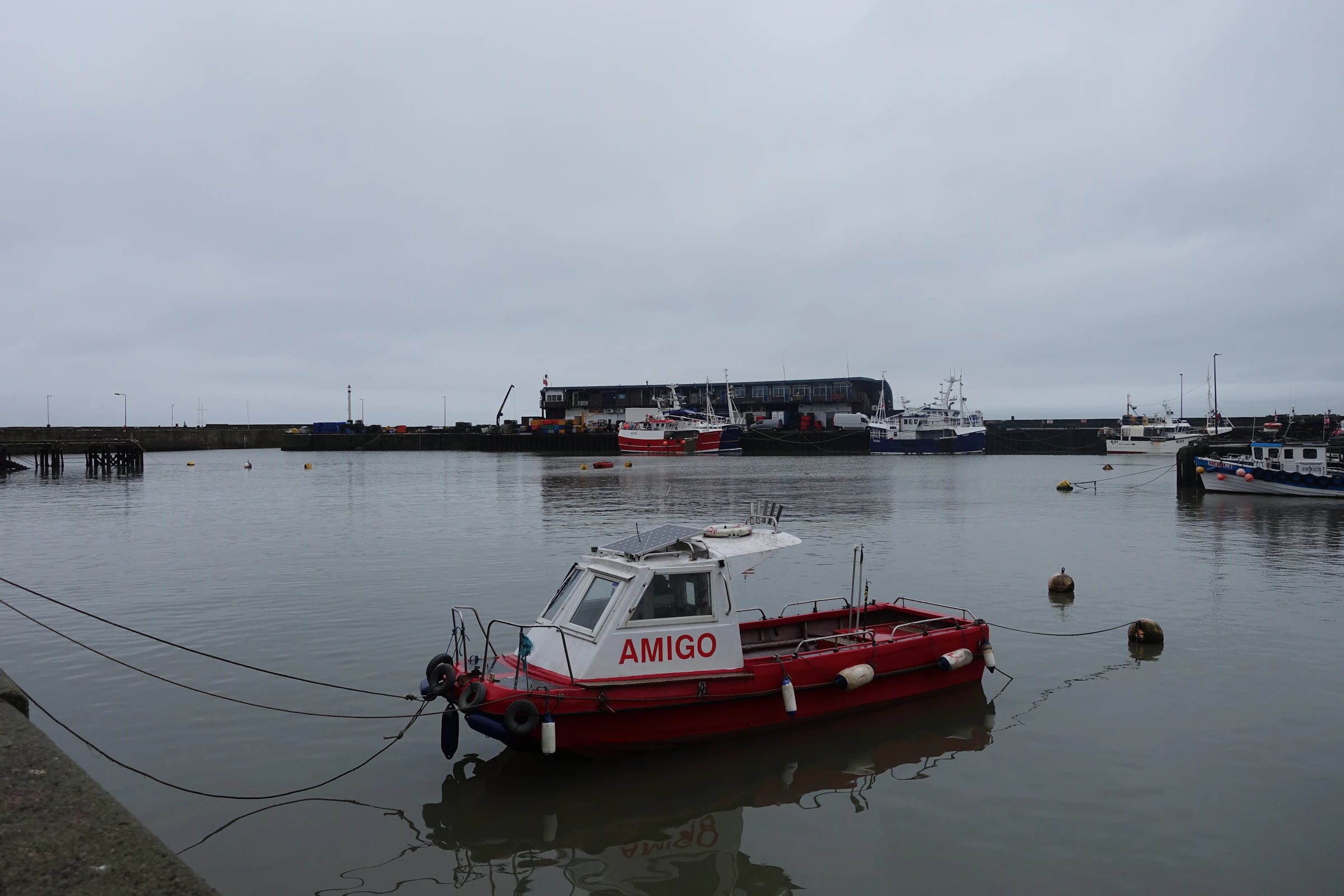 Fishing boat moored in Bridlington harbour