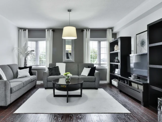 Grey and white living room